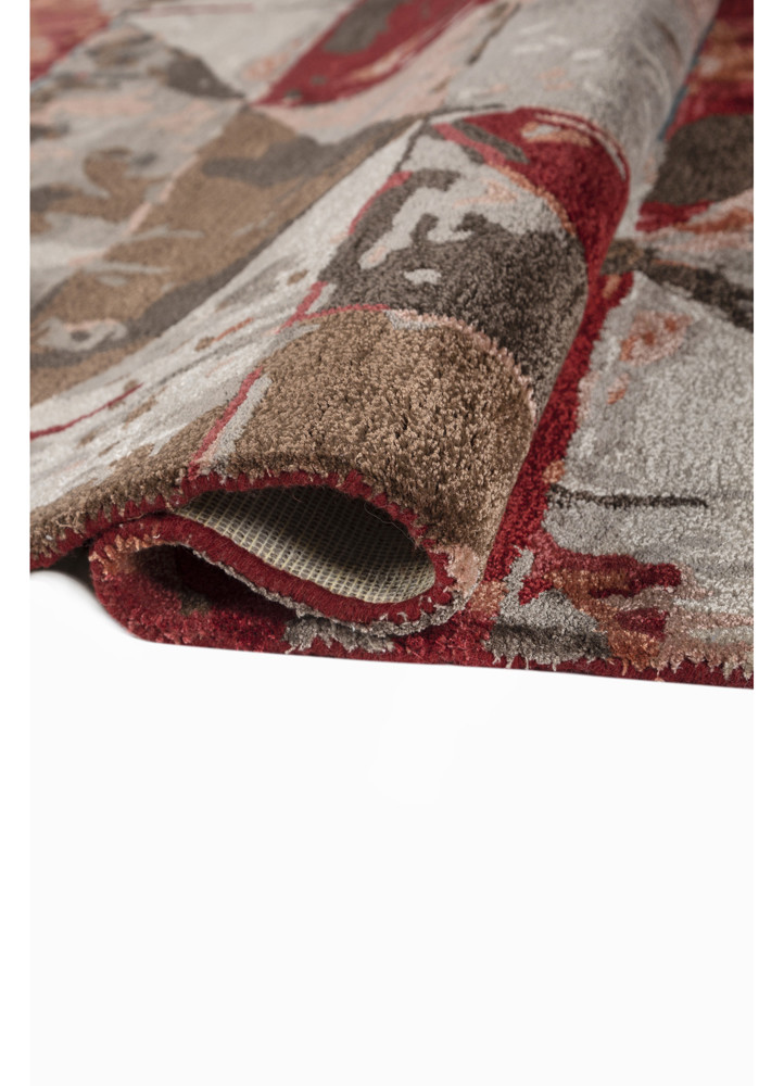 genesis red and orange wool and viscose hand tufted Rug - FoldShot genesis red and orange wool and viscose hand tufted Rug - FoldShot